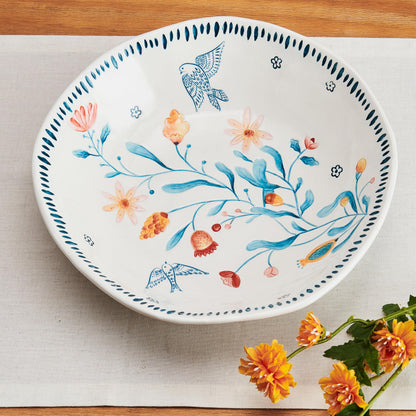 Fitz and Floyd Gracie Serving Bowl, White, 10 Inch