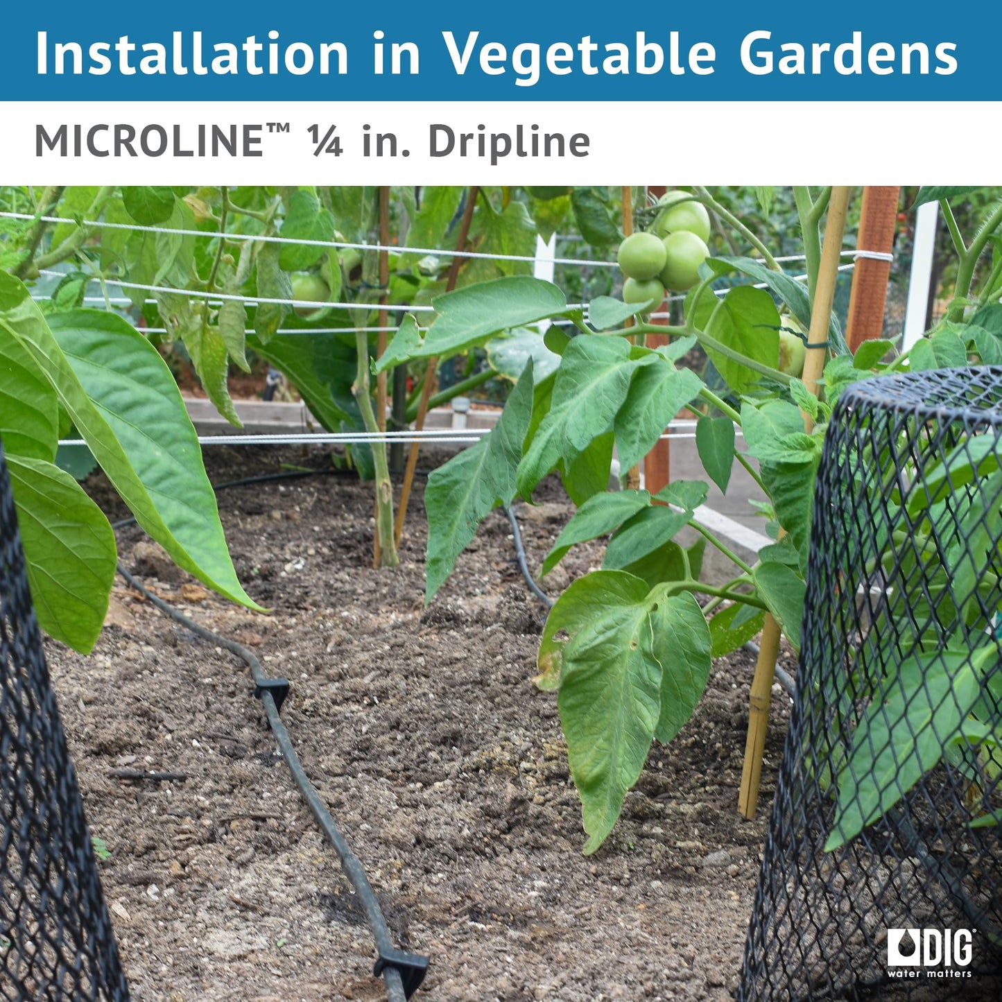 DIG ML-109, 100', ¼" MICROLINE Dripline - 9” Spacing, Color Black – UV Protected Drip Line