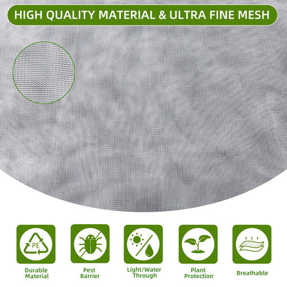 PDGROW Garden Mesh Netting for Plants, 4 Pack Insect Bird Barrier Net Mesh with Drawstring, 3.3x2.6 FT Garden Bug Netting Plant Cover for Protect Fruit Tree Vegetable Flower
