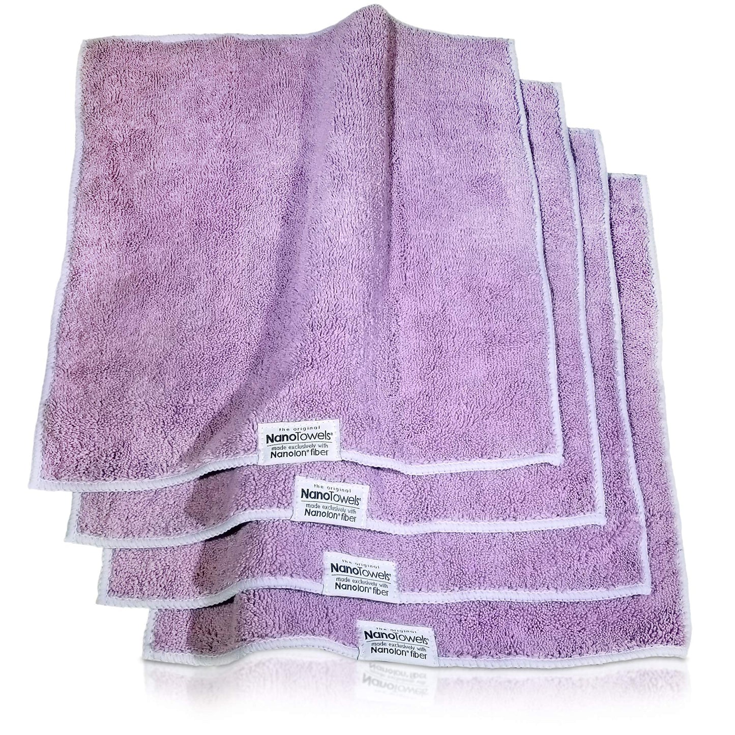 Nano Towels - The Amazing Eco Cloth That Cleans Virtually Any Surface with Only Water. No More Paper Towels Or Toxic Chemicals. 4-Pack (14x14, Lavender)