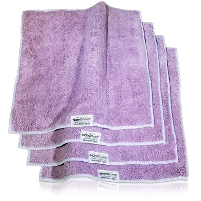 Nano Towels - The Amazing Eco Cloth That Cleans Virtually Any Surface with Only Water. No More Paper Towels Or Toxic Chemicals. 4-Pack (14x14, Lavender)