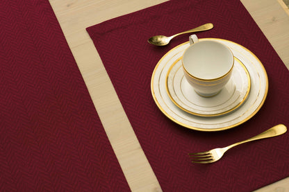 Red Placemats Set of 4, Double Layered Burgundy Place mats for Dining Table, Cranberry Waterproof Table Mats for Kitchen Table for Fiesta, Dinner, Wedding, Decor, Thanksgiving, Halloween, Christmas