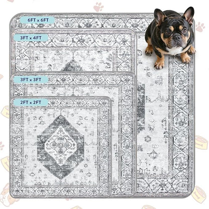 Lahome Extra-Large Washable Dog Pee Pads (72"x72") - Super Absorbent & Waterproof - Leakproof Reusable Mat for Playpens, Beds & Whelping, Convenient Cleanup,Gray