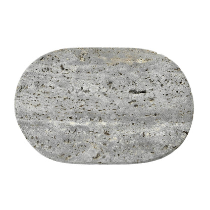 Creative Co-Op Travertine Soap Dish, Grey