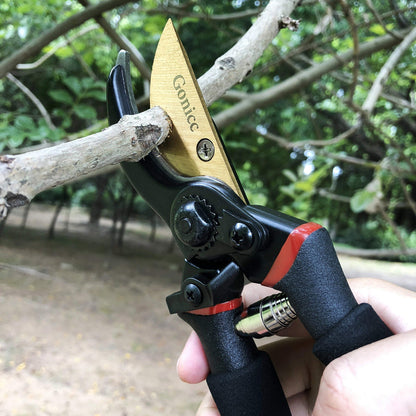 gonicc 8" Professional Premium Titanium Bypass Pruning Shears (GPPS-1003), Hand Pruners, Garden Clippers, Bonsai Cutters