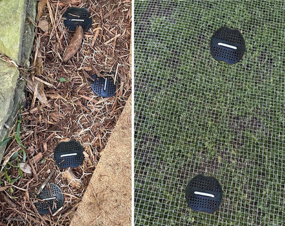 10 Inch 50 PCS Galvanized Landscape Staples with 50 PCS Gasket, Landscape Fabric Pins Stakes Lawn Ground Cover Graden Staples Spikes Weed Barrier Stakes