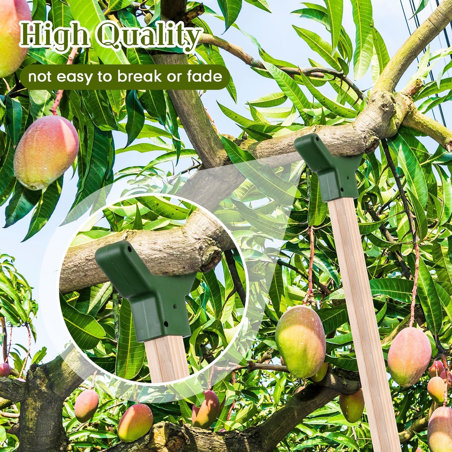 Yungyan 2 Pcs Tree Support, Plastic Fruit Branch Support Device Tree Brace Prevent Them from Breaking for Vineyards Ornamental Gardens Orchards Fits on Standard 1.57 x 1.57 Inch Lumber (Green)