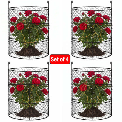 DHAMPOOH Large Plant Protection Cage, 4 Pcs Heavy Duty Chicken Wire Cloche, Metal Protectors for Garden Plants, Protecting Fruits and Seedlings from Rabbits, Squirrels and Other Animals - 14'' x 16”