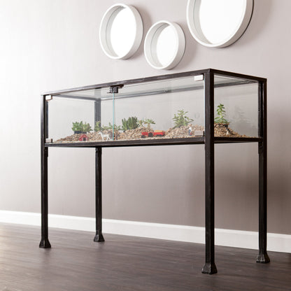 SEI Furniture - Terrarium Display Console - Transitional Design, Black Finish - Ideal for Entryway, Living Room (CK8863)