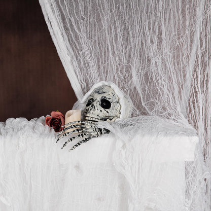 Watayo 315 x 85 Inch Halloween Creepy Cloth, White Halloween Scary Spooky Cloth, Windows Doorways Cover Gauze for Holiday Party Haunted House Decorations