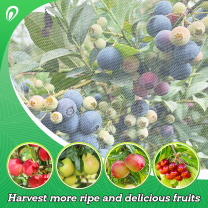 Easy Installation Fruit Tree Netting with Zipper & Drawstring - 6.2x6.2ft Ultra Fine Mesh Garden Protection Screen to Protect Pear Peach Apple from Bird Insect Bug Cicada Deer Squirrel