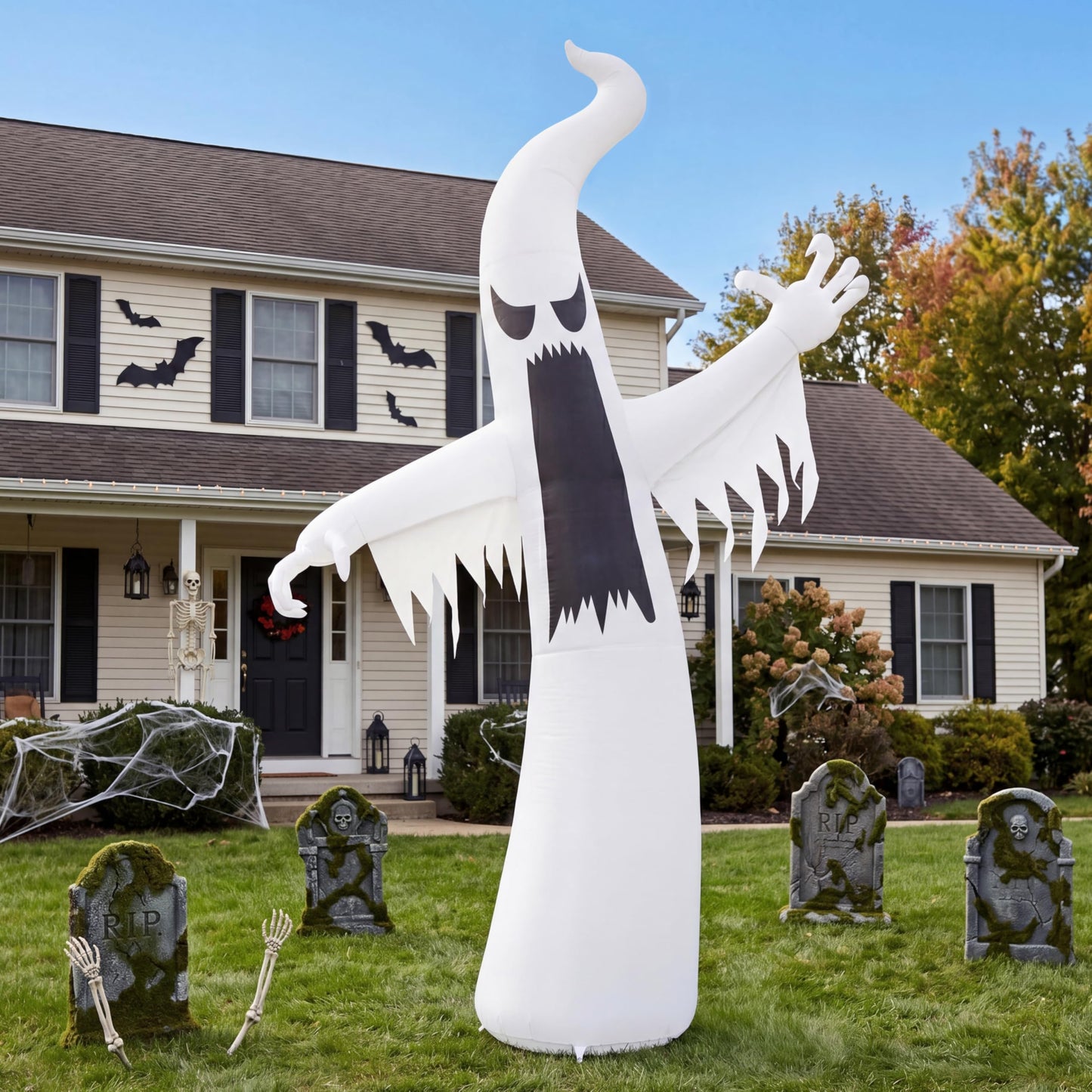 Joiedomi 12 FT Halloween Inflatables Outdoor Decorations, Scary Ghost Halloween Decor, Inflatable Ghost Blow Ups for Yard with LEDs for Outside Yard Decorations
