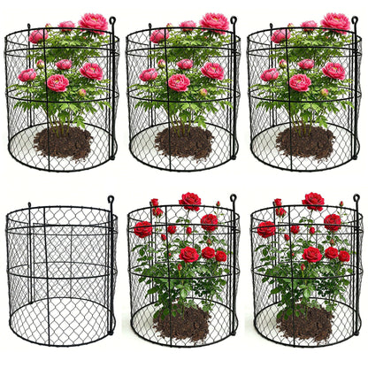 6 Pack Heavy-Duty Chicken Wire Plant Cloches, 14"x16" Rustproof Chicken Wire Cages for Flowers, Seedlings & Vegetables, Combine to Large Fences for Raised Beds & Patios, Keep Rabbits, Squirrels Out