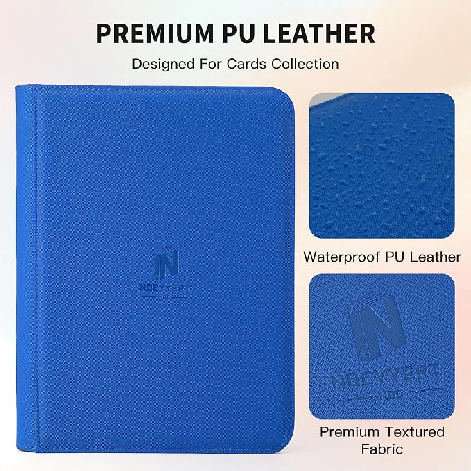 Trading Card Binder, Premium 9 Pocket 540 Double Sided Pocket Collection Binder, Card Album for TCG Card Holder for Game Card, Sports Card, Yugioh, MTG etc (Blue)