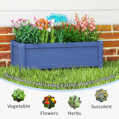 KETOYARK HDPE Raised Planter Box Outdoor,Rot-Resistant and Non-Cracking,Small Raised Beds for Gardening 29.5 * 14.4 * 9.8 in for Yard,Lawn,Outdoor Planter Boxes Rectangle with Drainage Holes Navy