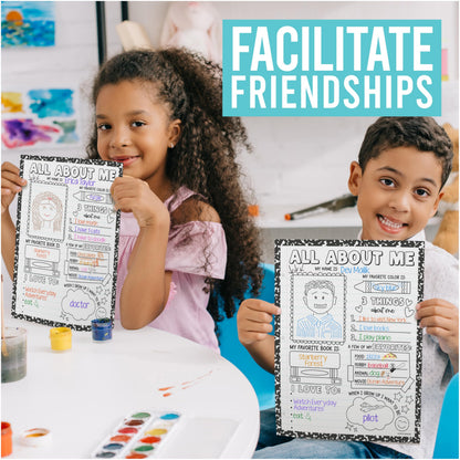 All About Me Posters for Classroom Must Haves - 20 Star Student Poster, 100 Days of School Items, Star of The Week Poster Elementary Classroom Decor, End of School Year Teacher Supplies