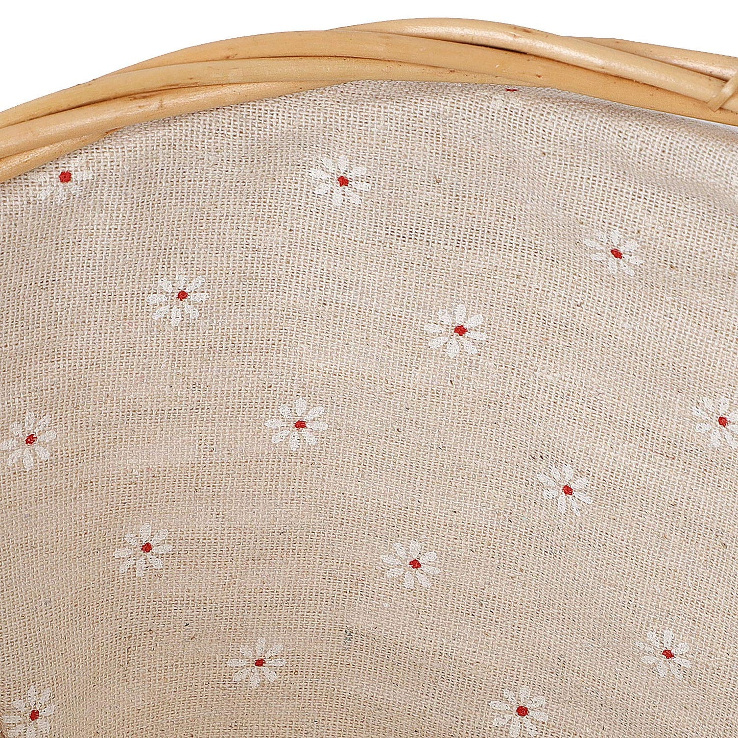 KINJOEK Wicker Woven Basket, 14 x 11 x 6.7 Inch Multipurpose Willow Basket with Handle Premium Linen Cotton Cloth Lining for Storage and Decoration, Natural