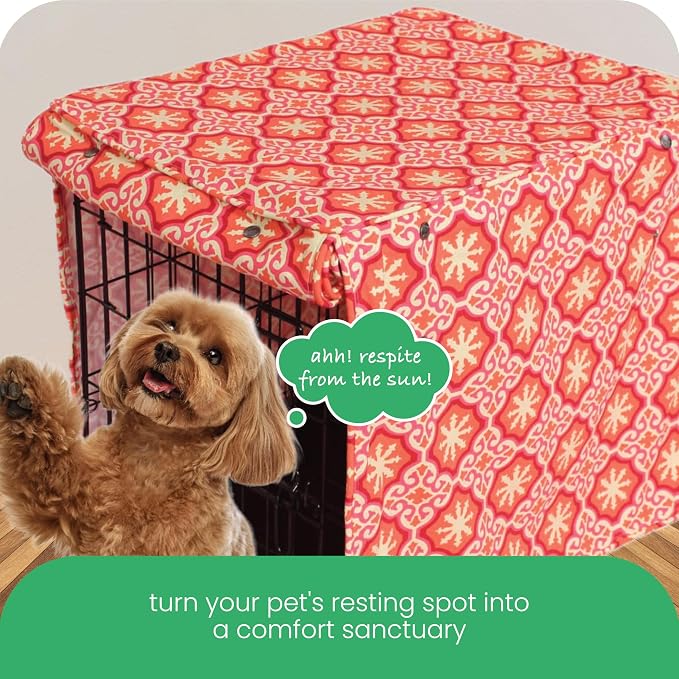Molly Mutt Papillon Dog Crate Cover, 100% Cotton Canvas Cover with 2 Roll-Up Panels, Ideal for Dog or Cat Crate, Durable, Washable, and Free of Harmful Chemicals, 42" x 28" x 31"