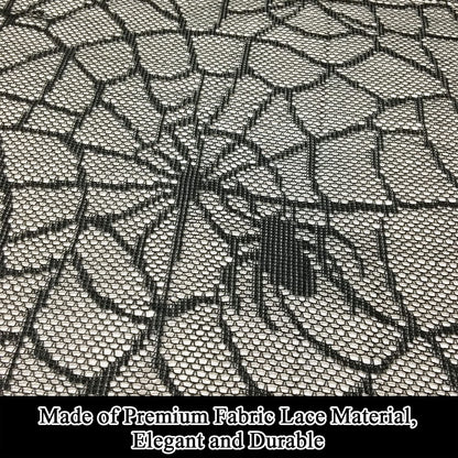 Joysail Halloween Tablecloth - Gothic Black Lace Spider Web Table Cover for Halloween Masquerade, Dinner Party, Scary Movie Nights Table Decorations - 53x68 Inches