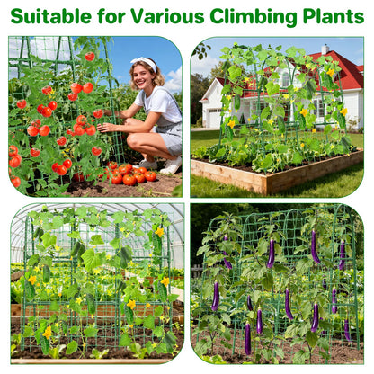 Cucumber Trellis for Raised Bed, U-Shape Garden Trellis for Climbing Plants Outdoor, Metal Arch Trellis for Vegetables, Plant Support for Tomato, Pea, Zucchini (47.2" L×30" W×47.2" H-Medium)
