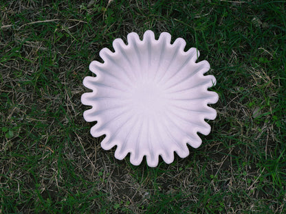 LE HOME DECOR Ruffle Marble Scalloped Bowl 6 inches, White Wavy Bowl, Handmade Fluted Dish, Marble Ruffle Centerpiece, Stone Jewellery Display