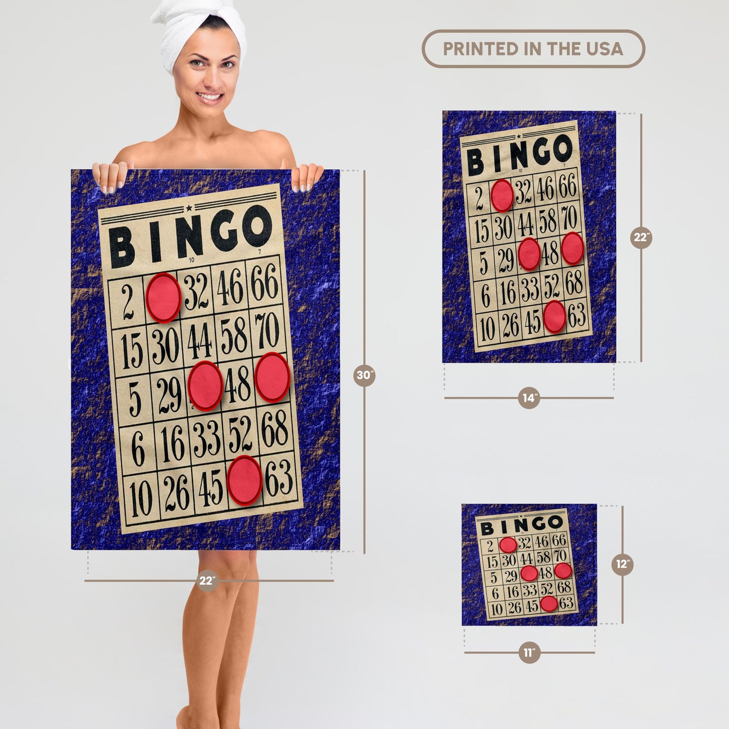 3D Rose TWL_238273_1 Playing Bingo Towel, 15" x 22"