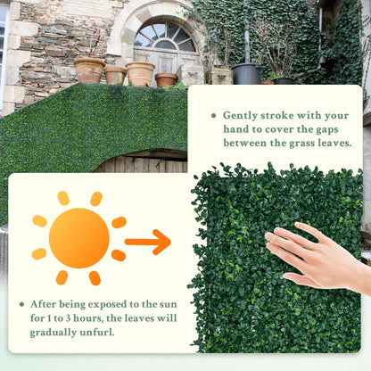 ODTORY Artificial Boxwood Wall Panels 20x20 inch 14Pcs, UV-Anti Faux Greenery Grass Hedge for Privacy Screen，Fake Ivy Plant Fence for Outdoor Garden, Backyard, Balcony, and Indoor Home Decoration