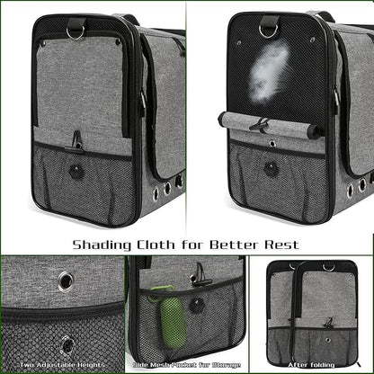 Bird Carrier Bag Bird Travel Cage with Stand, Lightweight Backpack for Parrot, Portable Bird Travel Bag, Pet Transparent Breathable Travel Cage (X-Large)