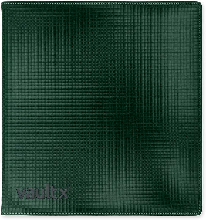 Vault X Slim Ring Binder, 540 Cards, fits 9 Pocket Pages, Exo-Tec Material, 3 D-Ring Folder, for Trading Cards (Green)