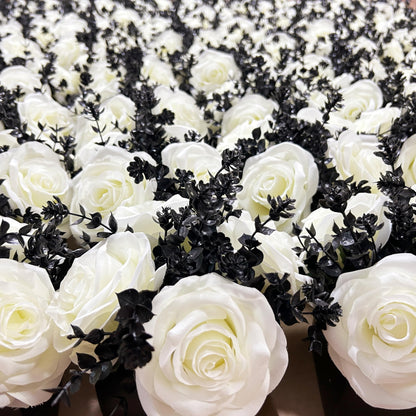 LADADA Artificial Flowers with Small Ceramic Vases