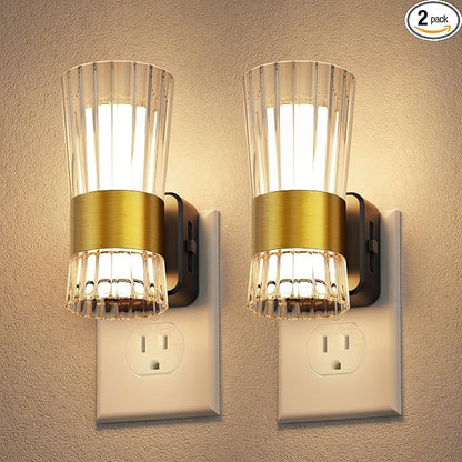 L LOHAS LED Night Light, Night Lights Plug into Wall, 3000K Soft Warm 0-100LM Adjustable Modern Night Lights,Automatic Nightlights Pulg in with Dusk to Dawn Sensor for Rooms Bathroom Hallway Decor