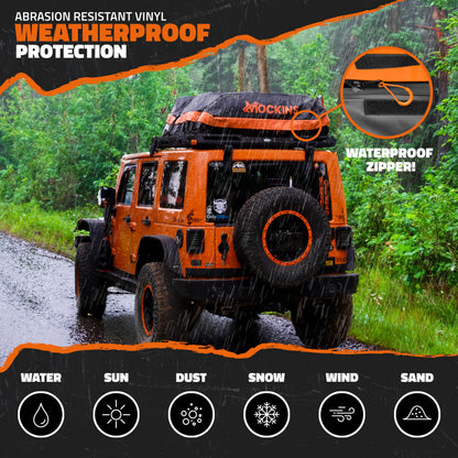 Mockins 30 CuFt Waterproof Rooftop Cargo Bag for Top of Car, SUV, Truck & Large Vehicles | 60"x43"x20" Vinyl Car Roof Bag for Use with or w/o Roof Rack | All-Weather Rooftop Cargo Carrier Set
