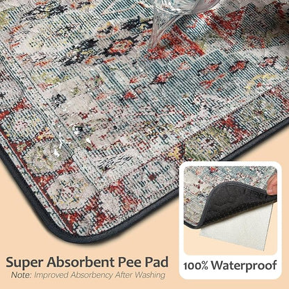 Washable Pee Pads for Dogs, Reusable Puppy Potty Training Pads, Ultra-Absorbent Thick Waterproof Leak-Proof Non-Slip Pads & Mat for Crate, Playpen, Floor, Whelping & Housebreaking , 2 Pack 24"x36"
