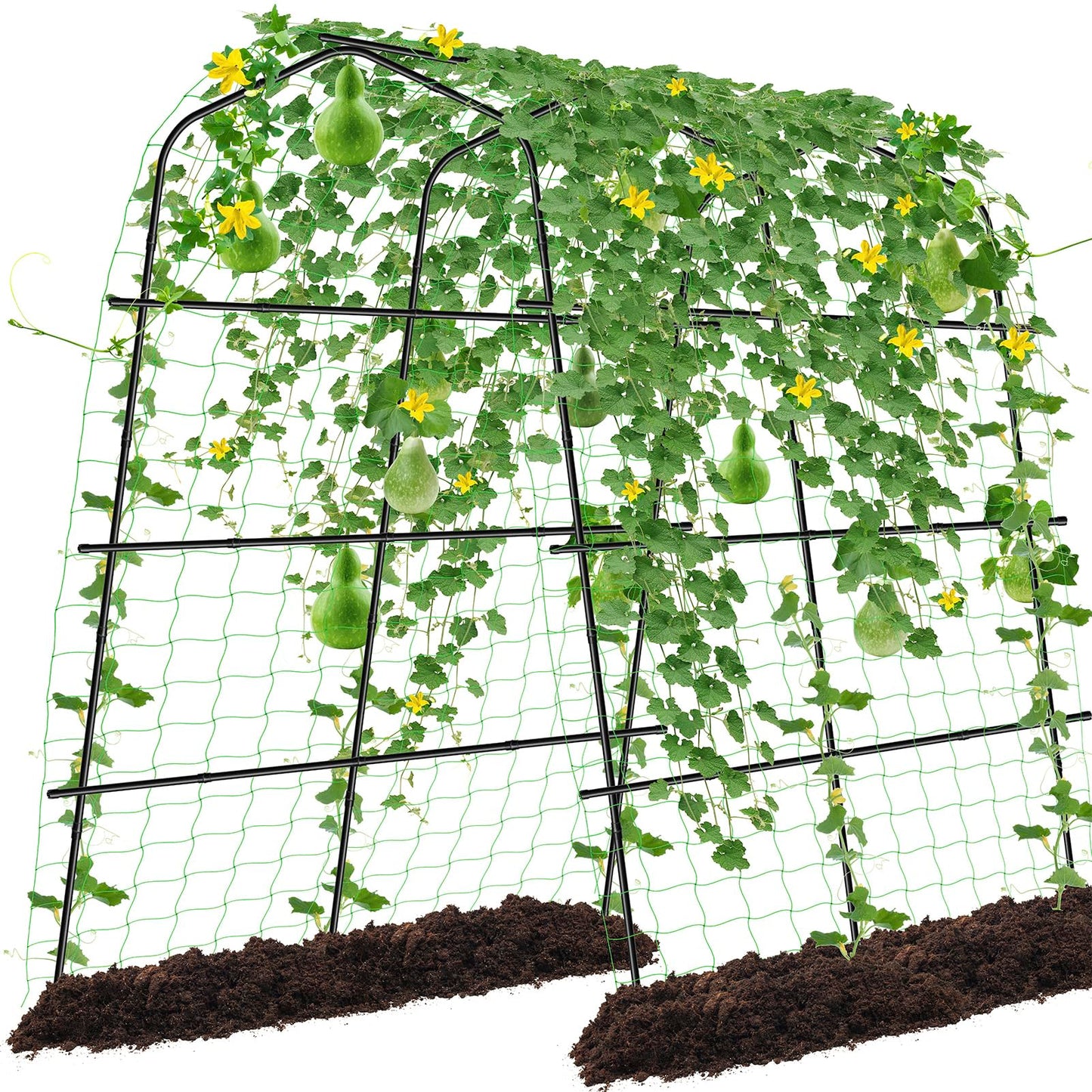 Tall Garden Arch Trellis for Climbing Plants Outdoor, 7.2 ft Walkway Trellis, Heavy Metal Archway Arbor Tunnel Large Trellis for Vegetables Fruits Flower Plant Cucumber Trellis for Garden Raised Bed