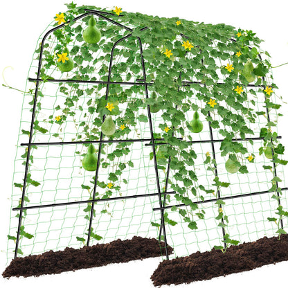 Tall Garden Arch Trellis for Climbing Plants Outdoor, 7.2 ft Walkway Trellis, Heavy Metal Archway Arbor Tunnel Large Trellis for Vegetables Fruits Flower Plant Cucumber Trellis for Garden Raised Bed