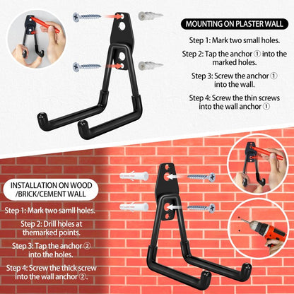 Kodreat 18 Pack Garage Hooks Heavy Duty - Anti-Slip Coating， Garage Storage Hooks for Hanging Bike，Ladder，Garden Tools，Hose
