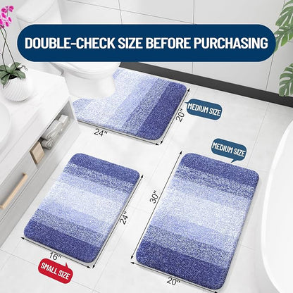 OLANLY Large Bathroom Rugs Mat 50x30, Extra Soft Absorbent Microfiber Bath Rugs, Rubber Backing, Quick Dry, Washable Bath Mats for Bathroom Floor, Tub and Shower, Home Decor Accessories, Blue-Violet