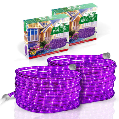Tupkee LED Rope Light, 24 Feet, 144 Long Life Bulbs, Purple, Indoor/Outdoor, Model E237798