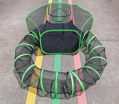Small Animal Playpen Guinea Pig Hedgehog Cage Rabbit Cage with Fun Surround Tunnel Breathable & Transparent Pop Open Exercise Yard Fence with Top Cover Anti Escape