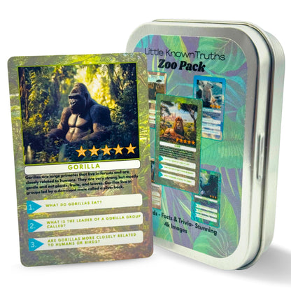 Little Known Truths Zoo Animal Trivia Flash Cards for Kids, Learn About Lions, Monkeys, Elephants & More, Educational Learning Flashcards with Fun Facts & Quiz Questions – Great STEM Gift for Ages 3-5