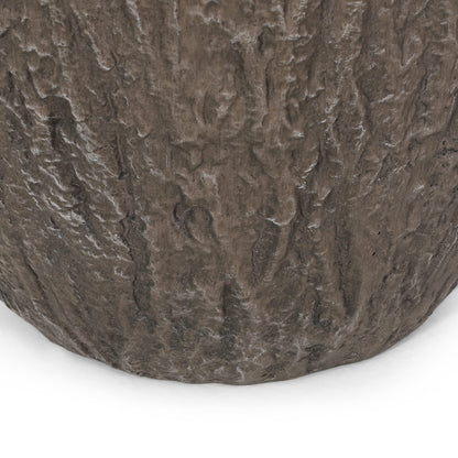 Christopher Knight Home Jorine Lightweight Concrete Planter, Cast Stone Plant Pot, Large Garden Urn, Patio Texture Finish Flower Pot for Balcony Backyard Poolside, No Assembly Needed, 27" H Brown