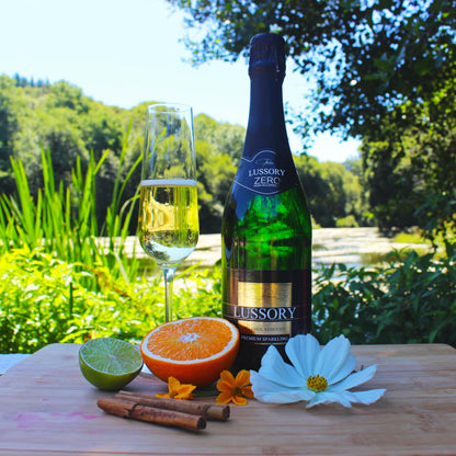 Lussory Premium Sparkling Brut Dealcoholized 0.0% Non Alcoholic Wine Bubbly From Spain, Low Calories, Low Sugar, Halal (750ml, 1 Bottle)