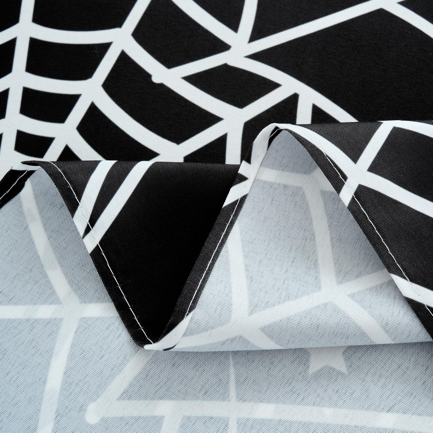 VEDACHIC Halloween 52x70 Tablecloth Rectangular Black Spider Web Table Cloth - Oblong Polyester Cobweb Black Halloween Table Cover Washable Waterproof for Party Picnic Kitchen Indoor Outdoor Décor