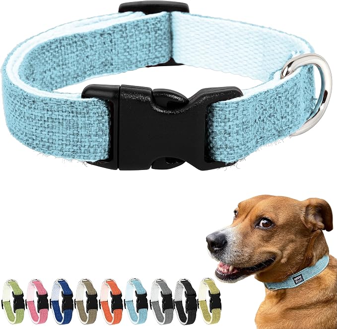 Hypoallergenic Dog Collar - Great for Sensitive Skin, Soft Collar for Dogs, Soft Organic & Earth Friendly (X-Large, Light Blue)