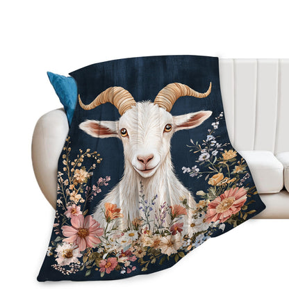 Mecowcm Cute Goat Blanket Farmhouse Sheep Goat Fleece Throw Blankets Fuzzy Plush Super Soft Cozy Warm Goats Decor Blanket Gifts for Boys Girls Kids Adult Men Women 40"x50"