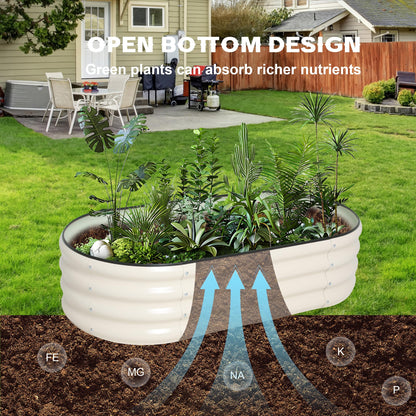 ToBoom Galvanized Raised Garden Bed Kit Outdoor Metal Garden Planter Box for Backyard Gardening, Planting Vegetables, and Patio (47.2"x23.6"x11.8")