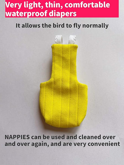 Parrot Bird Diapers, Birds Flight Suit, Parrot Clothes, Pet Animal Costumes, Bird Clothes, Cockatiel Bird Diaper, Pet Bird Diapers, Parrot Flight Suit, Bird Parrot Clothes (Yellow, 5XL)