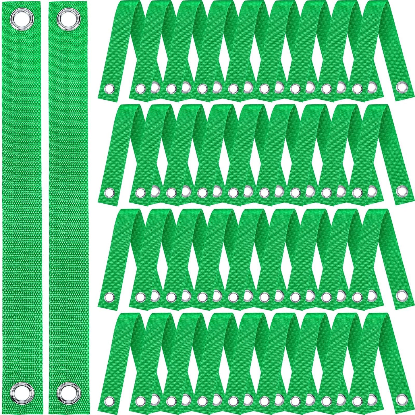 32 Pieces 15.74 Inches Tree Straps for Staking with Grommet Heavy Duty Tree and Plant Supports Stakes for Guying Staking Newly Planted Sapling Straight and Hurricane Protection (Green)