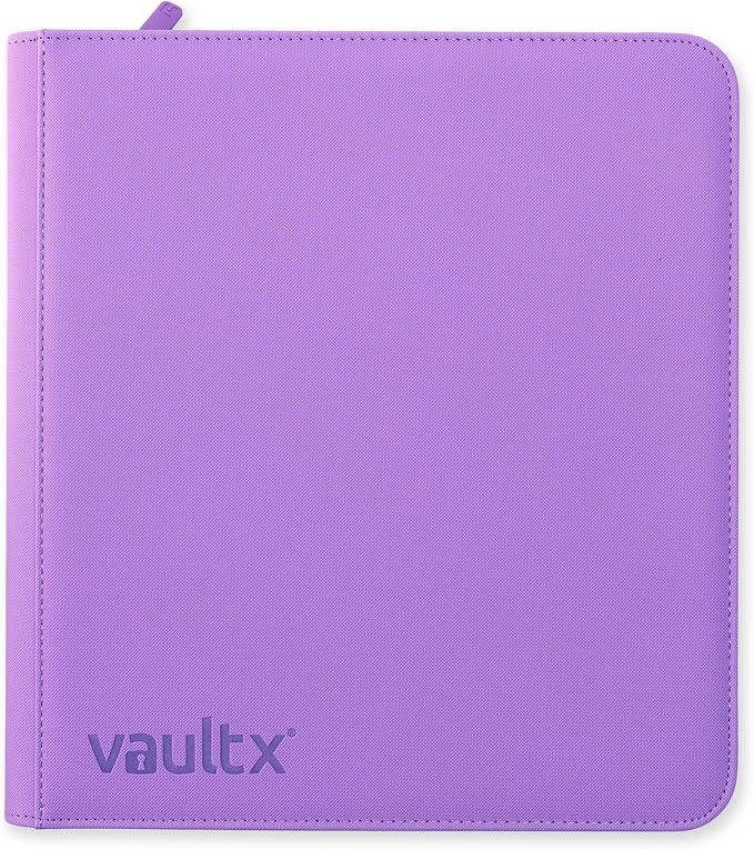 Vault X 12 Pocket Zip Binder, 480 Cards, Exo-Tec Material, 20 Side-Loading Pages (Purple)