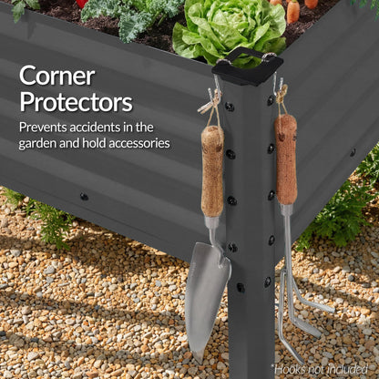 Best Choice Products 72x24x30in Non Toxic Galvanized Raised Garden Bed, Metal Elevated Planter Box, Vegetable Garden, 100% Non Toxic Materials - Charcoal